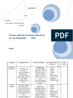 Proiect de Lungă Durată La Ora de Diriginţie