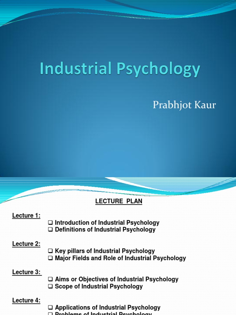 🎉 Application of industrial psychology. Masters of Science, Industrial