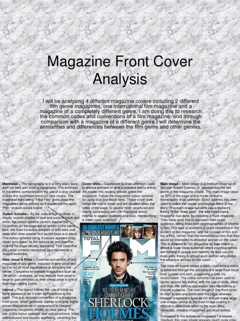 Film Magazine Cover Analysis | PDF | Typography | Page Layout
