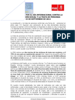 Manifiesto por el Día Internacional contra la explotación sexual y la trata de personas PSOE 2012