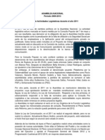 Informe Asamblea Nacional 2011
