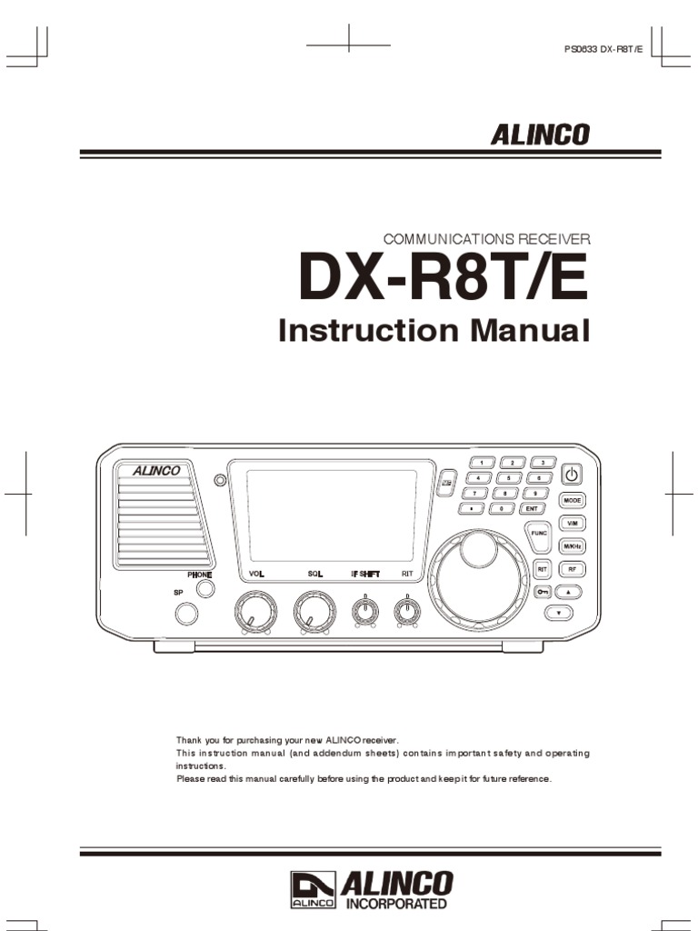 Alinco DX-SR8T and E | Electrical Connector | Power Supply