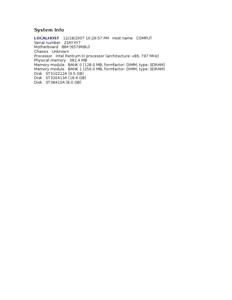 System Info | PDF