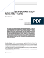 Vigencia de Modelo Comunitario en Salud Mental