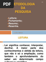 1_Metodologia Da Pesquisa,Resenha, Fichamento