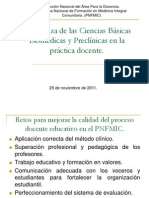  PNFMIC, Enseñanza de las Ciencias Básicas Biomédicas y Preclínicas en la práctica docente 