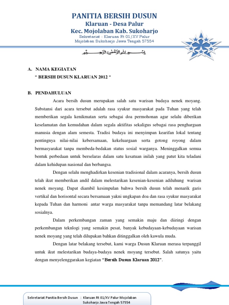 Proposal Bersih Dusun