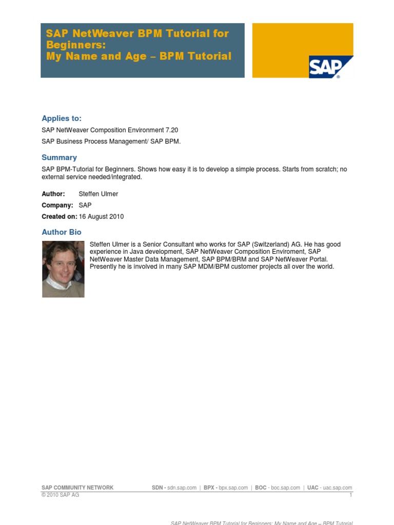 SAP BPM-Tutorial For Beginners | PDF | Ibm Db2 | Ibm System I