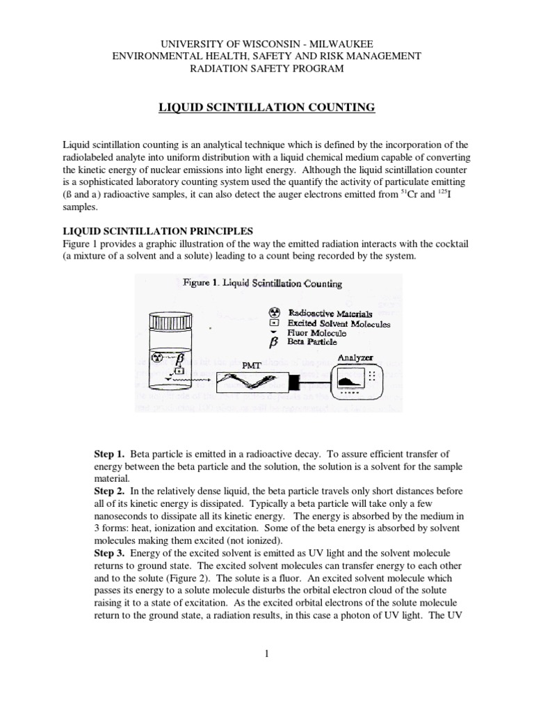 Liquid Scintillation Counting Protocol | PDF | Radioactive Decay | Photon