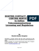 Hosted Contact / Call Center Services in Indian Telecommunications Licensing and Regulation