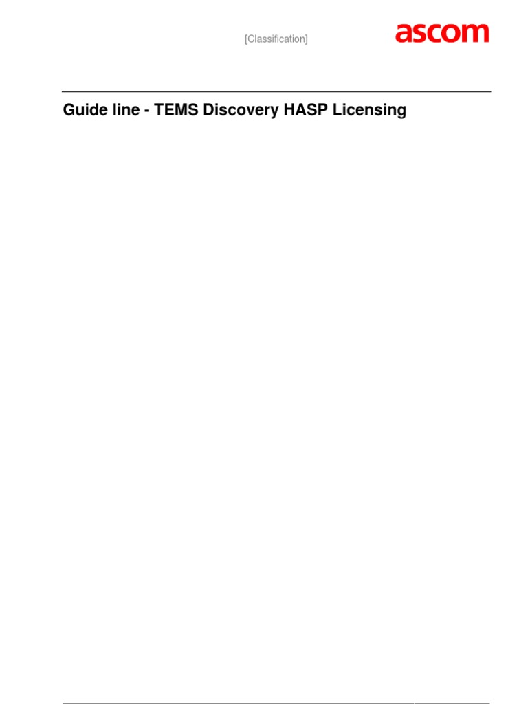 TEMS Discovery HASP Licensing Guide Line PDF I Pv6 Transmission