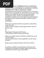 Kepentingan Pembangunan Modal Insan Dan Langkah