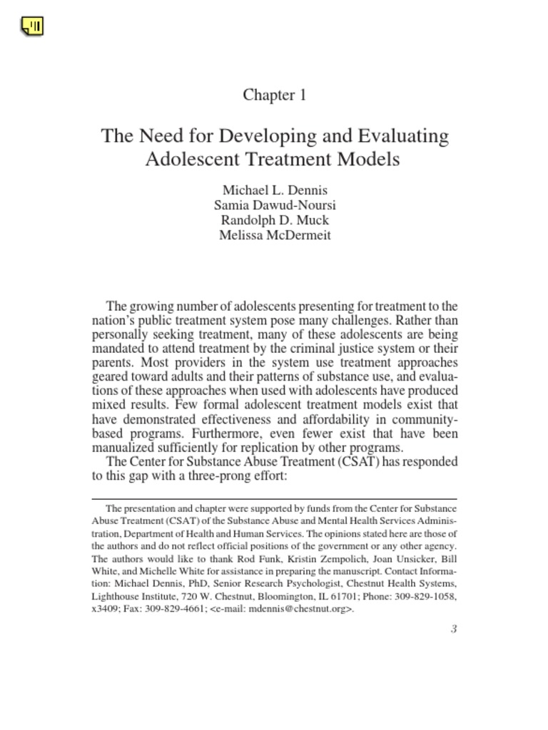 Adolescent Treatment Model Development | PDF | Substance Abuse | Alcoholism