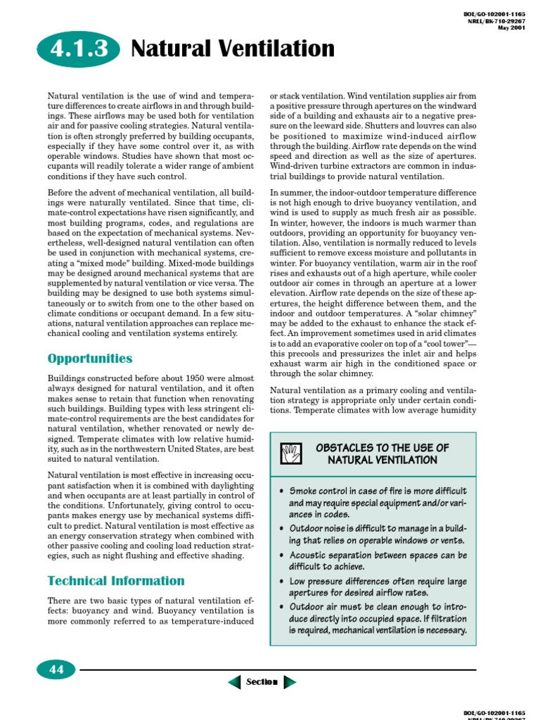 4.1.3 Natural Ventilation | PDF | Ventilation (Architecture) | Air ...
