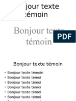 Bonjour Texte t%C3%A9moin French