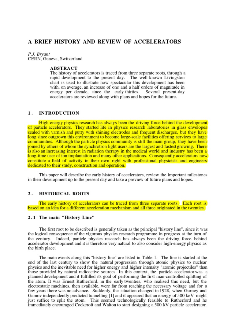 History of Particle Accelerators | PDF | Particle Accelerator ...