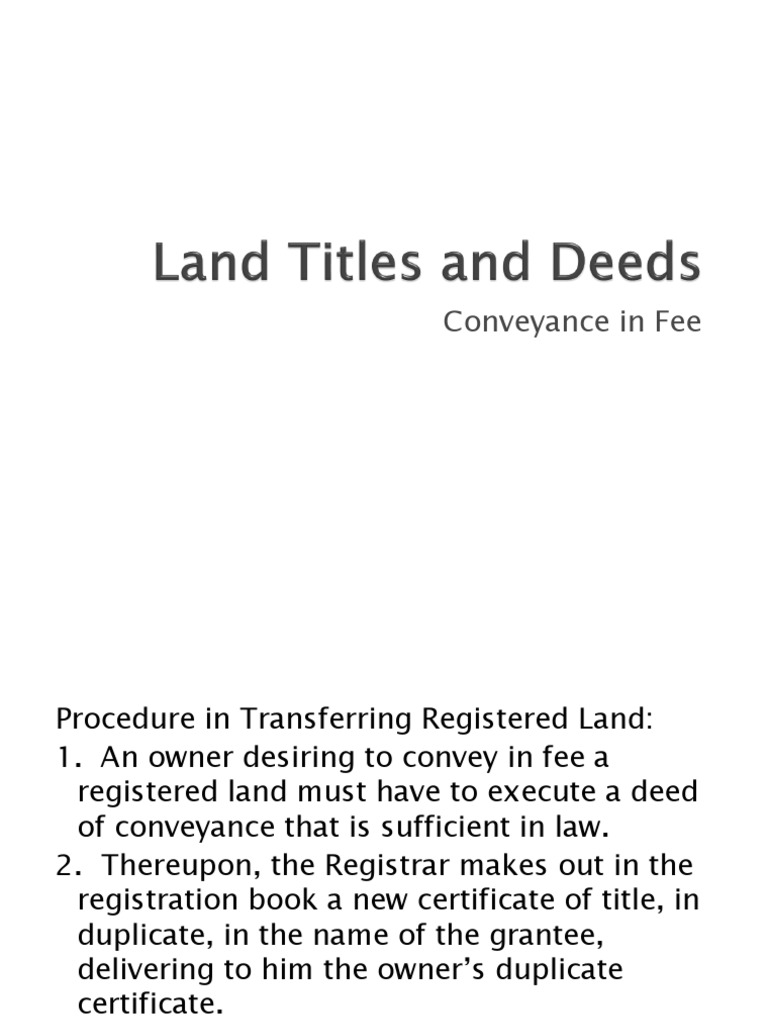 Land Titles and Deeds PDF Deed Covenant (Law)