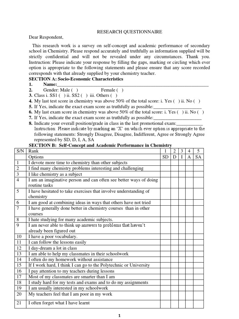 sample questionnaire research methods