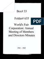 World's Fair Corporation: Annual Meeting of Members and Directors Minutes