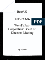 World's Fair Corporation: Board of Directors Meeting