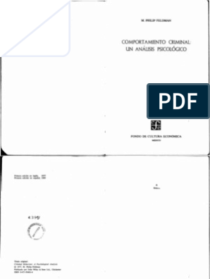 298px x 396px - Comportamiento Criminal Un Analisis Psicologico Feldman M Philip | PDF