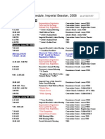 Imperial 2008 Conference Schedule That Includes ROJ Meetings