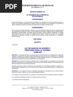 Ley de Bancos de Ahorro y Prest. Vda. Familiar