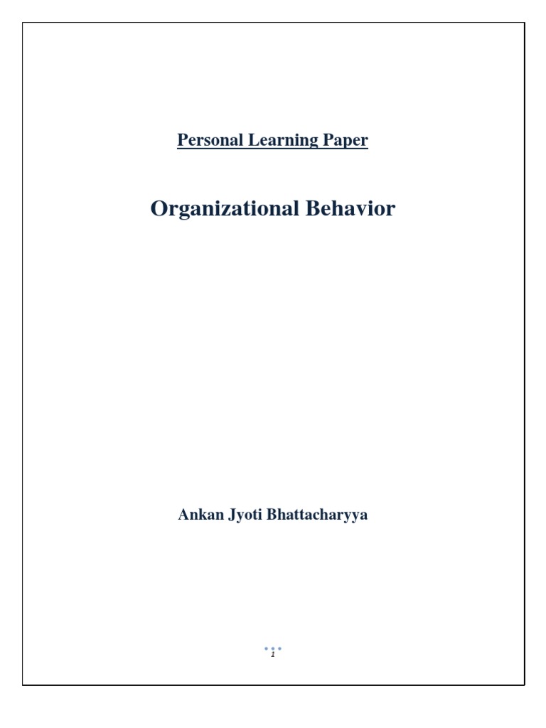 Understanding Organizational Behavior Concepts | PDF | Career & Growth