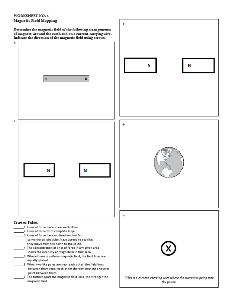 Magnetic Field Mapping Worksheet | PDF | Magnetic Field | Magnetism