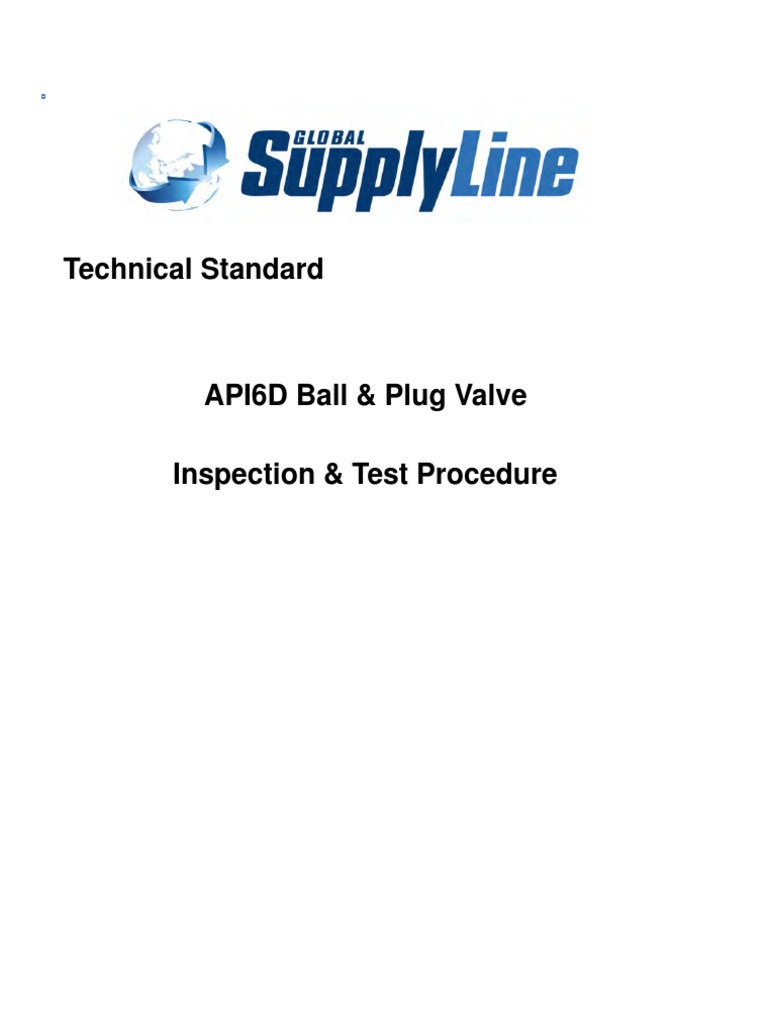 API6D Ball & Plug Valve Testing Standards | PDF | Valve | Leak