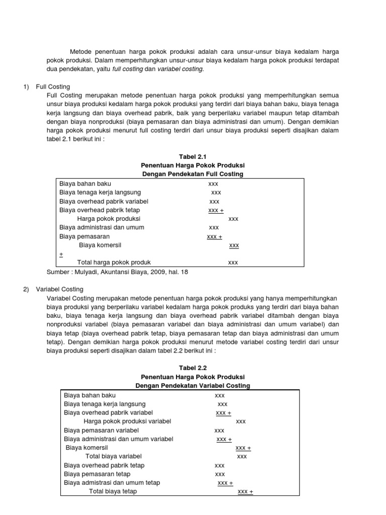 Contoh Soal Biaya Tetap Dan Biaya Variabel - Contoh Soal Terbaru