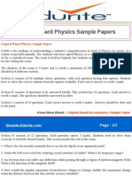 Gujarat Board Physics Sample Papers: Page: 1/3