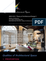 Arch413 - Qualities of Architectural Space (Plus Space Analysis Matrix - Term Project)