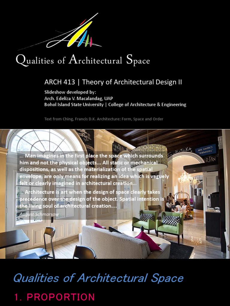 Qualities of Architectural Space Analysis | PDF | Shape | Space