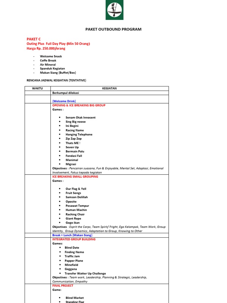 Paket C Outbound Program | PDF