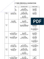 Schedule of Third Periodical Examinations