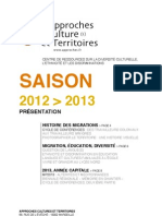 Saison 2012 2013: Dossier de Présentation