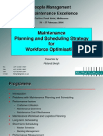 Maint Planning &amp; Scheduling Strat for Workforce Optimisation