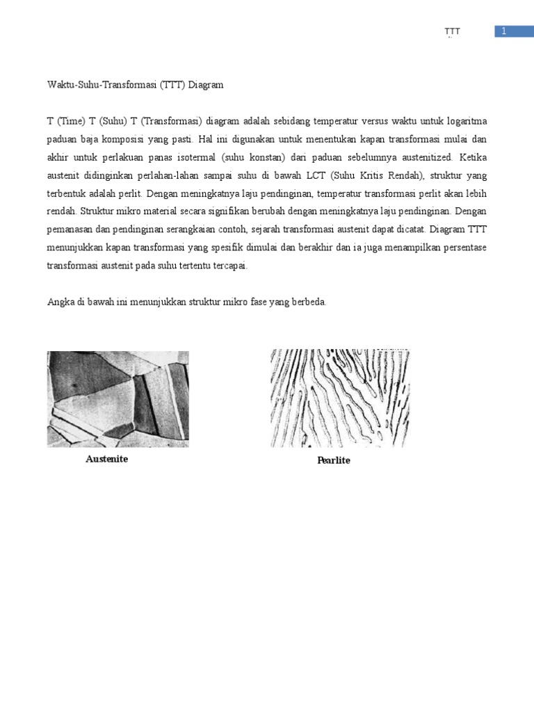 Diagram TTT untuk Transformasi Baja | PDF