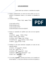 2º Lista de Exercícios - Quimica Inorganica