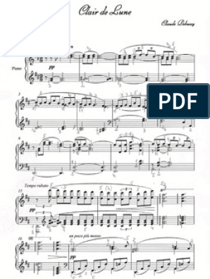 Debussy Claire De Lune Easy Version Pdf Suite Bergamasque Orchestre