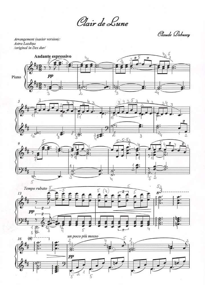 Debussy Claire De Lune Easy Version Suite Bergamasque Orchestre
