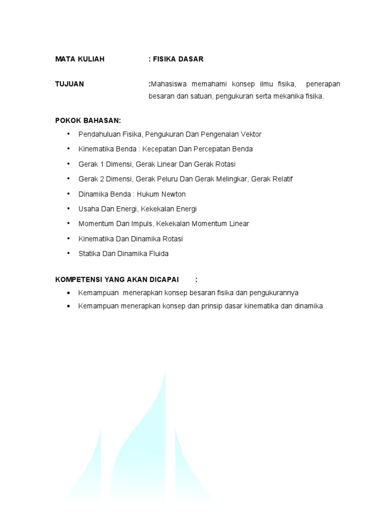 Kinematika Fisika Dasar
