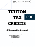 Tuition Tax Credits a Responsible Appraisal Barbara Morris 1983 104pgs EDU