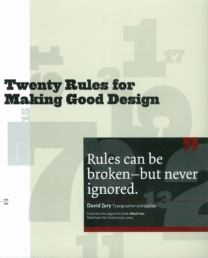 20 Rules of Design