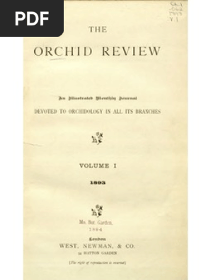 The Orchid Review V 1 Hybrid Biology Orchidaceae