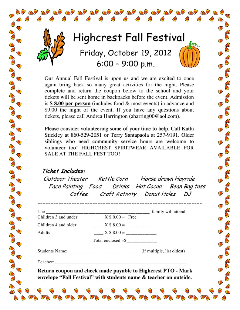 Highcrest Fall Festival Ticket Info | PDF
