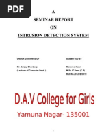 Intrusion Detection System IDS Seminar Report