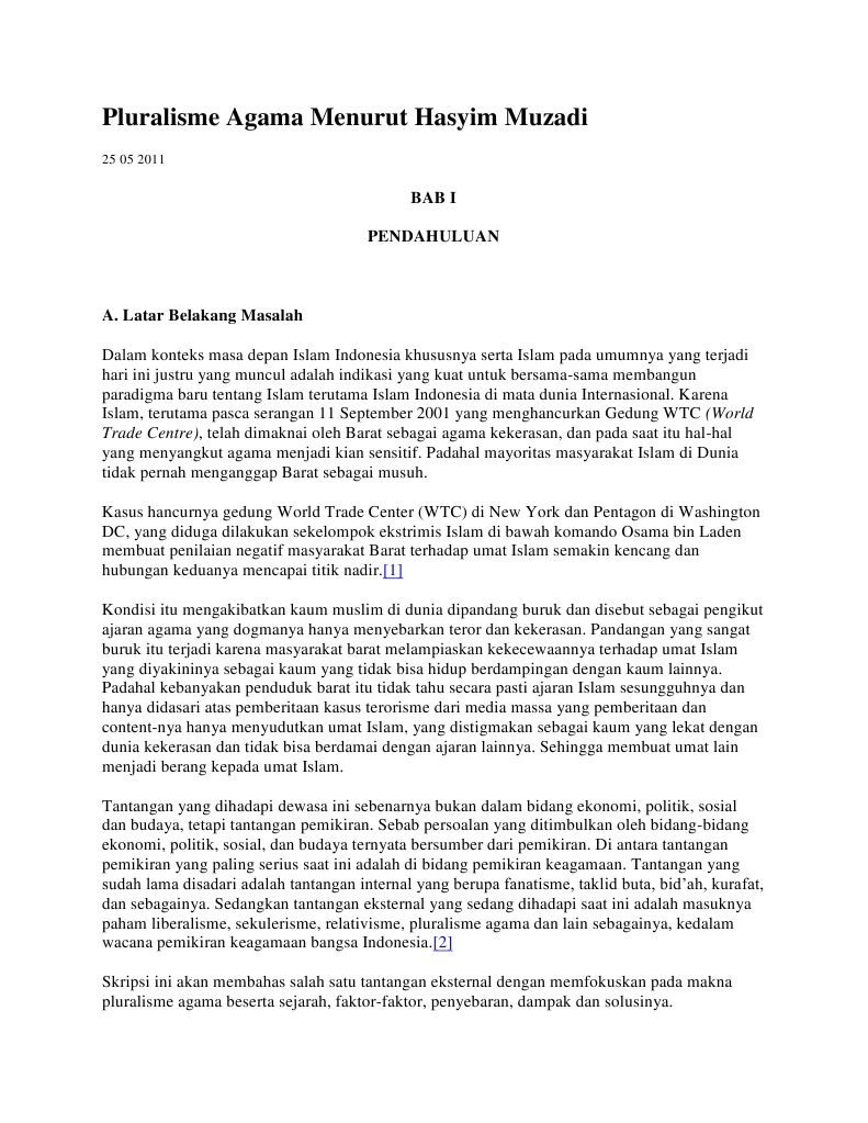 Pluralisme Agama Menurut Hasyim Pdf