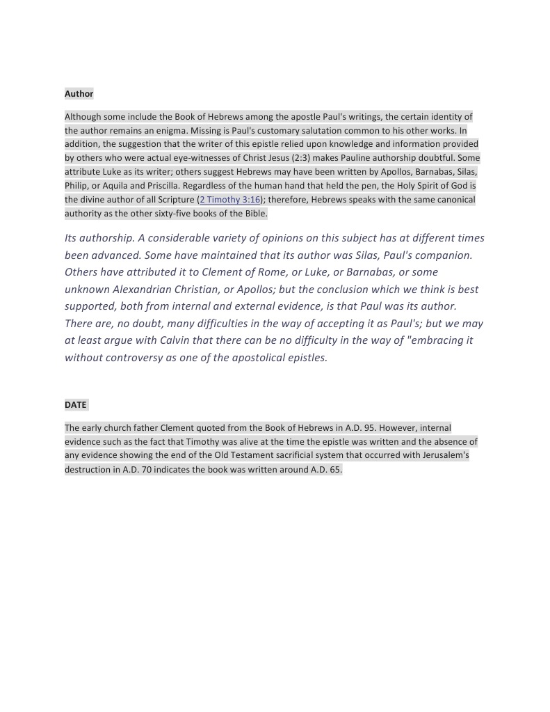 EPISTLE TO THE HEBREWS visual data 4